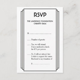 Resposta RSVP de ouro de quadro empilhado preto Ar