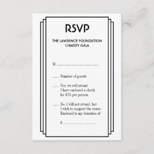 Resposta RSVP de ouro de quadro empilhado preto Ar