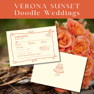 Resposta RSVP Desenho à Mão Pôr do Sol Verona