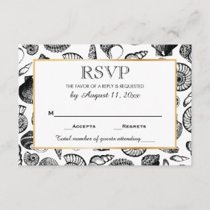 Resposta RSVP do casamento de praia dos Seashells