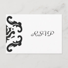 Resposta RSVP em Estilo Damask Preto e Branco