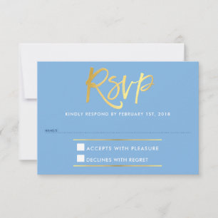 RESPOSTA RSVP Faux tipo ouro cornflower blue