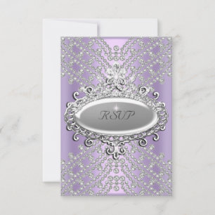 Resposta RSVP Festa Lilás Roxo Branco Diamante