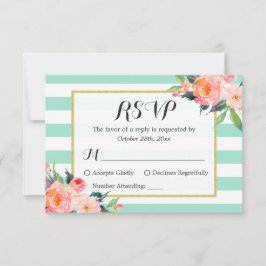 Resposta RSVP Floral de Stripes Verdes Modernas