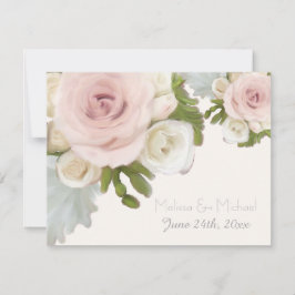 Resposta RSVP Floral Rosa Suculenta Folha Casament