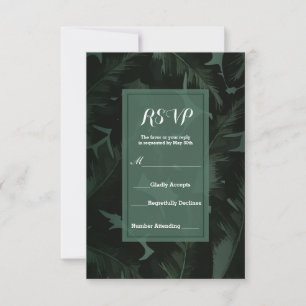 Resposta RSVP Folhas Tropicais Green & Black Chic