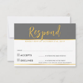 RESPOSTA RSVP moderno simples cinza dourado