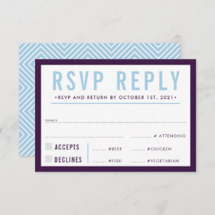 RESPOSTA RSVP RESPOSTA a azul-beringela ousada mod