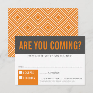 RESPOSTA RSVP RESPOSTA a laranja de cinza de bloco