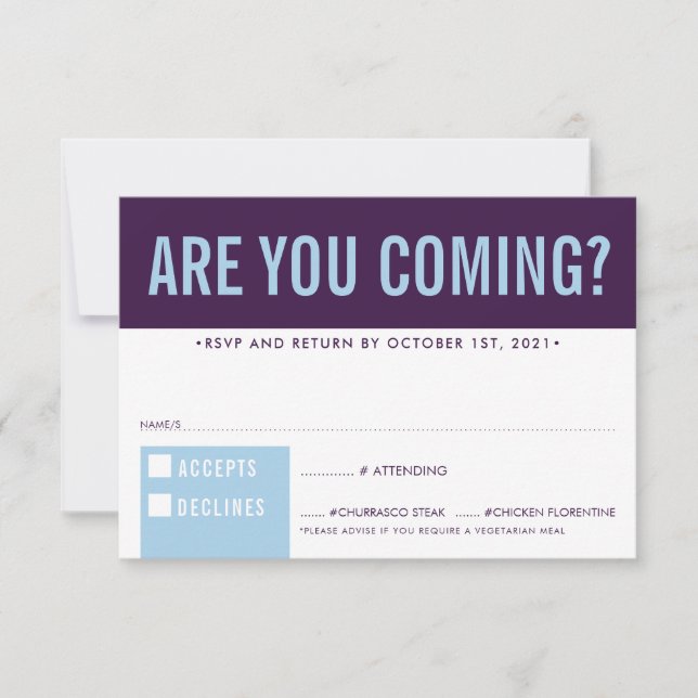 RESPOSTA RSVP RESPOSTA bloco divertido eggPlant az (Frente)