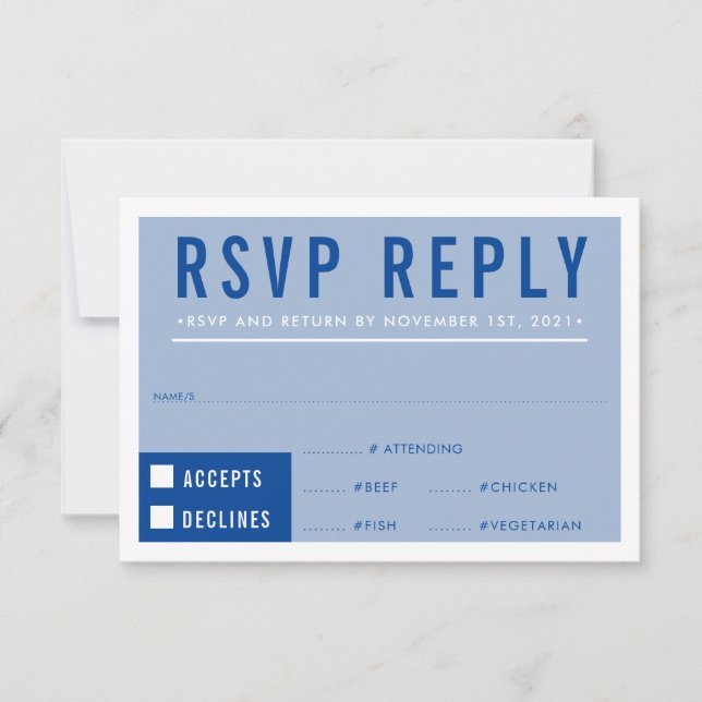 RESPOSTA RSVP RESPOSTA bloco moderno azul real (Frente)