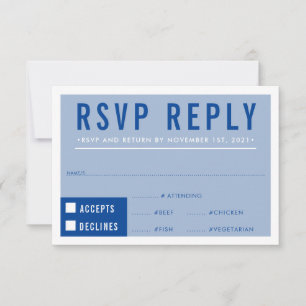 RESPOSTA RSVP RESPOSTA bloco moderno azul real