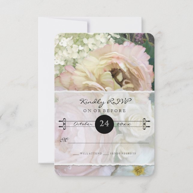 Resposta RSVP Resposta de Peony Hydrangea do Merca (Frente)