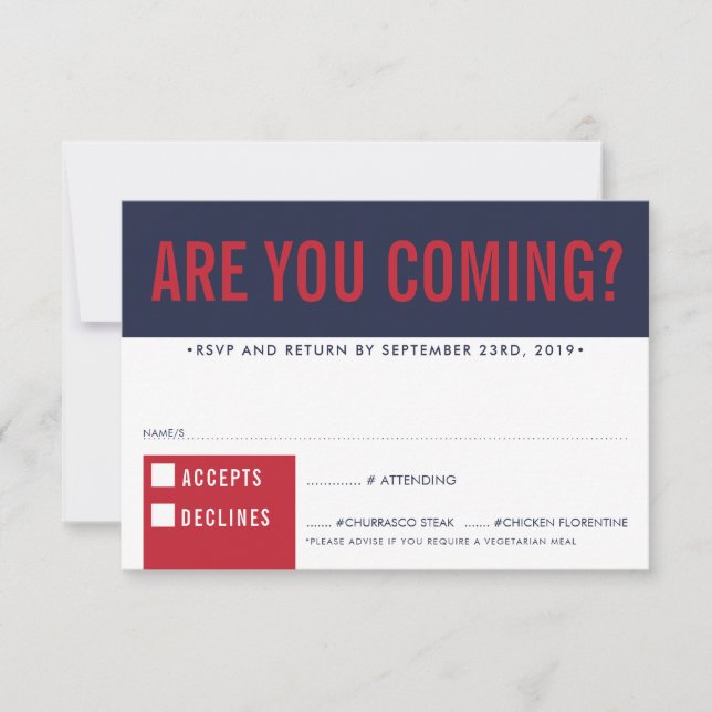 RESPOSTA RSVP RESPOSTA diversão bloco negrito mari (Frente)