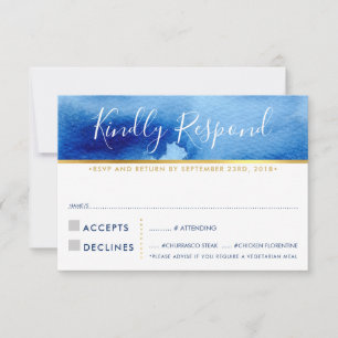 RESPOSTA RSVP RESPOSTA na moda azul aquarela RYAN
