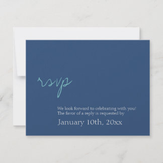 Resposta RSVP simples e elegante com brilho azul p