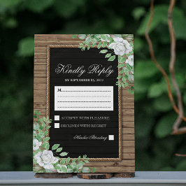 Resposta Rústica | RSVP de Casamento com Folhagem
