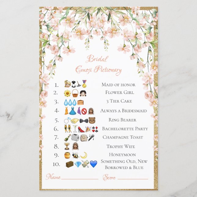 Respostas do Emoji Pictionary de Noiva Caucasiana  (Frente)