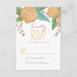 Respostas Florais Pintadas/Placas RSVP