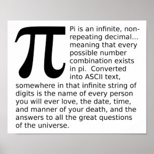 Respostas Infinitas de Pi Poster Divertido
