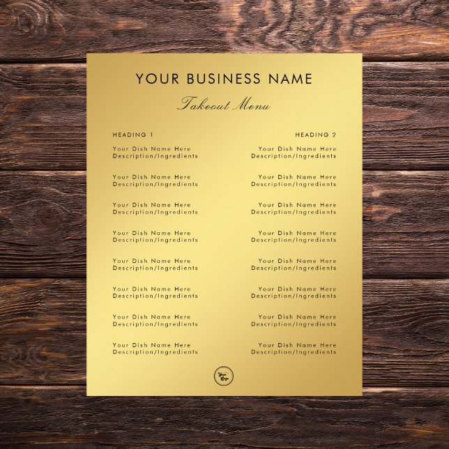 Restaurante Café com Gradiente Dourado Cardápio de (Criador carregado)