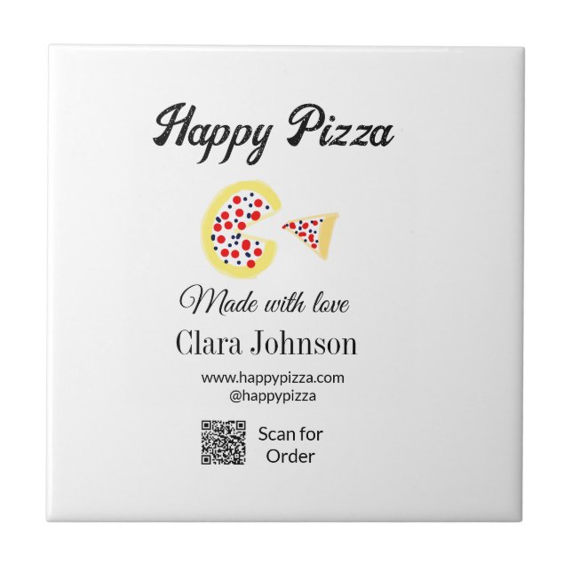 Restaurante de pizza café pizzaria digitalize o có (Frente)