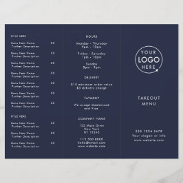 Restaurante Takeout | Marinho Blue Logo Menu akeaw