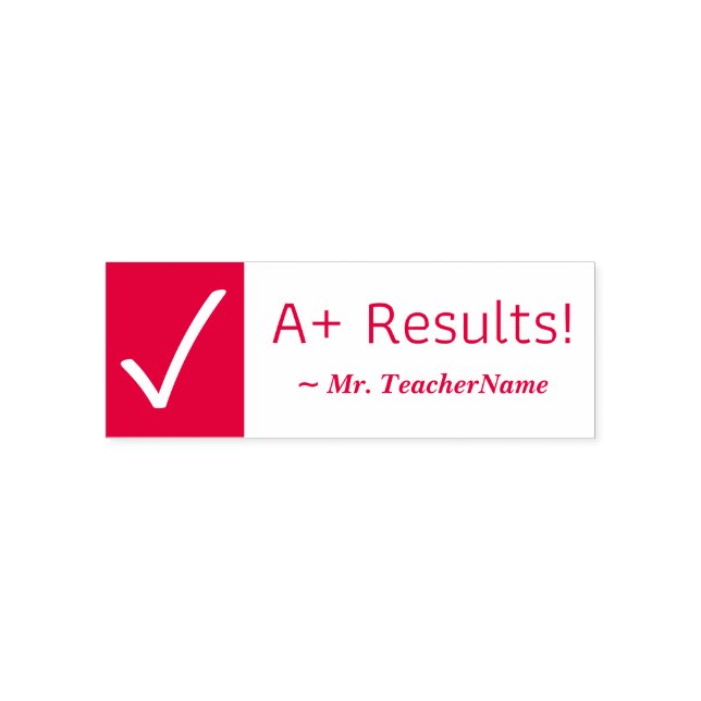 "Resultados A+!" Carimbo de Borracha do Professor (Design)