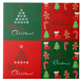 Retalhos do Feliz Natal no verde e no vermelho do