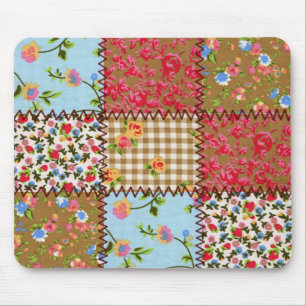 Retalhos florais Mousepad do tecido
