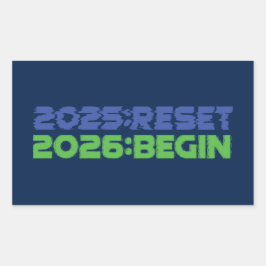 Retangular Adesivo 2025:RESET/2026:BEGIN