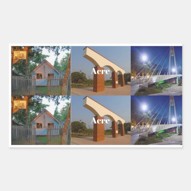 Retangular Adesivo  Acre Brasil turismo (Frente)