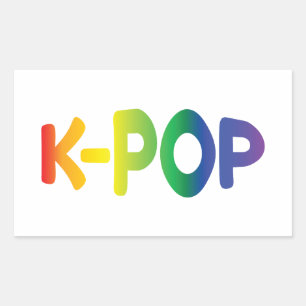 Retangular Adesivo Arco-íris K-Pop Ver 2