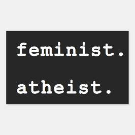 Retangular Adesivo ateu feminista para-choques