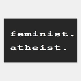 Retangular Adesivo ateu feminista para-choques