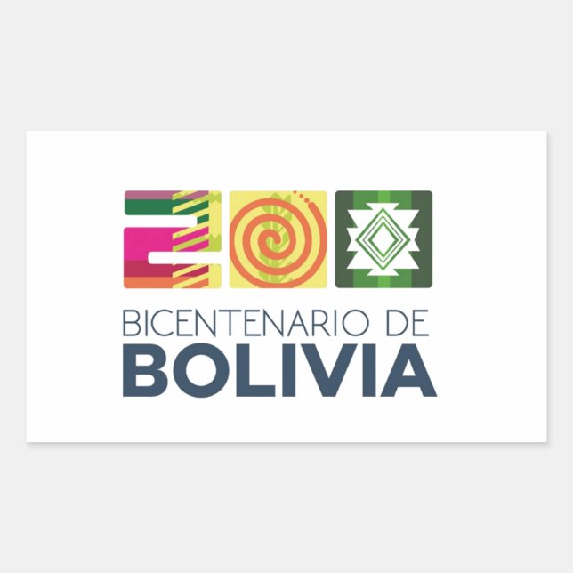 Retangular Adesivo bicentenário da Bolívia (Frente)