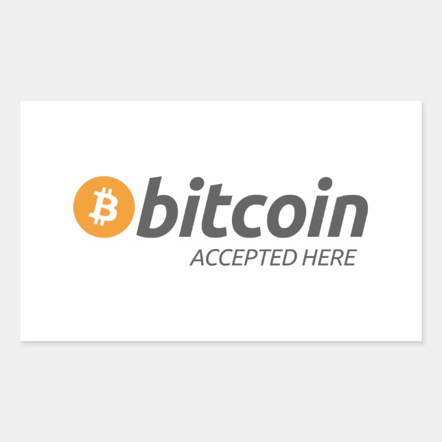 Retangular Adesivo Bitcoin Aceito Aqui (Frente)