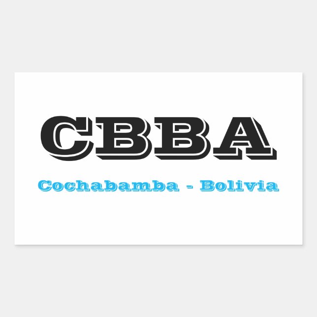 Retangular Adesivo CBBA Cochabamba Bolivia (Frente)