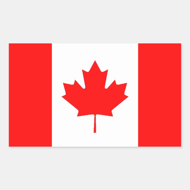 Retangular Adesivo da Bandeira Canadense (Frente)