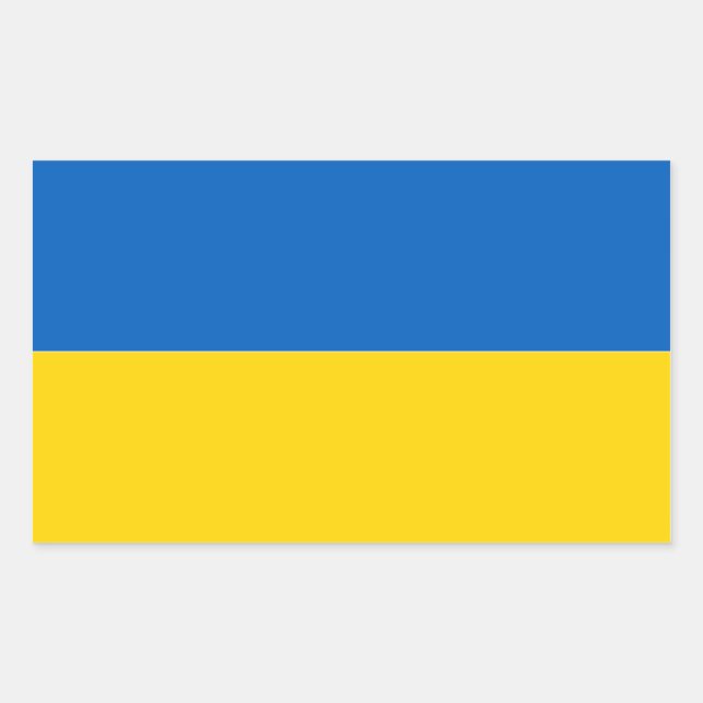 Retangular Adesivo da bandeira da Ucrânia (Frente)