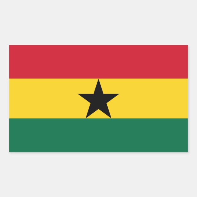 Retangular Adesivo da bandeira de Gana (Frente)