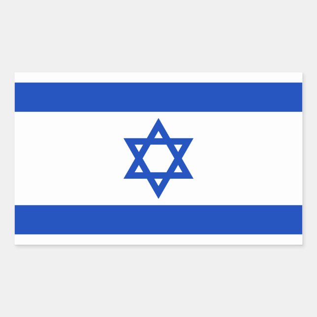 Retangular Adesivo da bandeira de Israel (Frente)