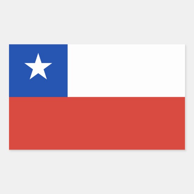 Retangular Adesivo da Bandeira do Chile (Frente)