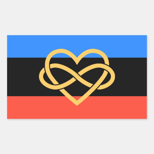 Retangular Adesivo da Bandeira Poly Pride (Frente)