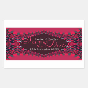 Retangular Adesivo de aviso de data de Rosiana Royal Lace