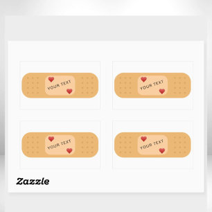 Retangular Adesivo de band-aid com texto personalizável