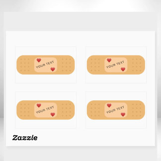 Retangular Adesivo de band-aid com texto personalizável