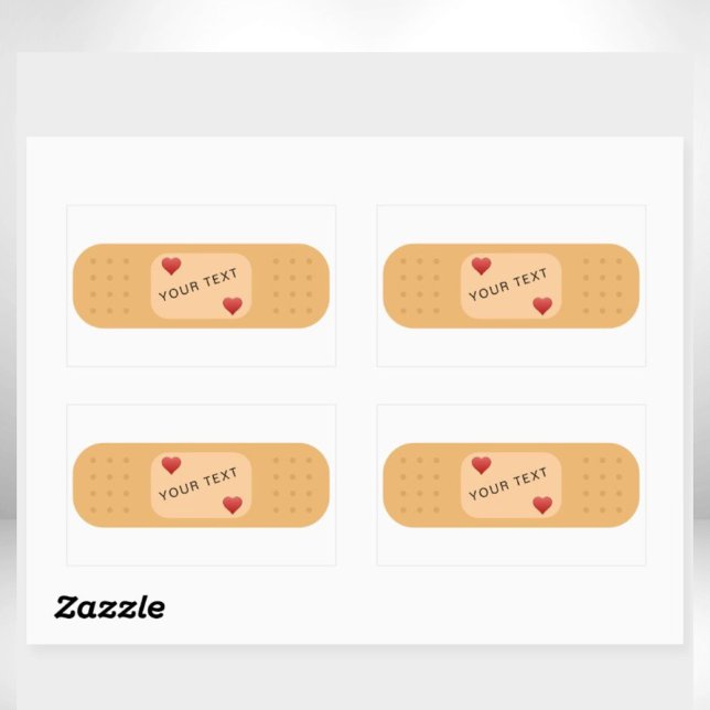 Retangular Adesivo de band-aid com texto personalizável (Criador carregado)