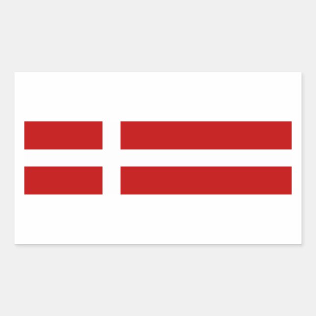 Retangular Adesivo de Bandeira Dinamarquesa (Frente)