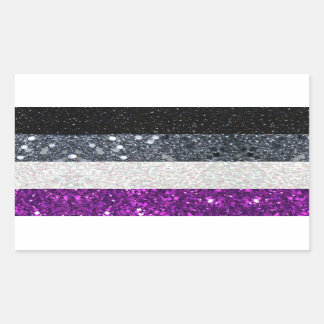 Retangular Adesivo de brilho do Prido Asexual